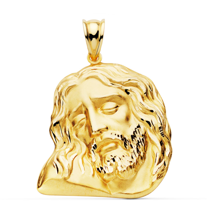 18K COLGANTE ORO AMARILLO CABEZA DE CRISTO  30X25 MM