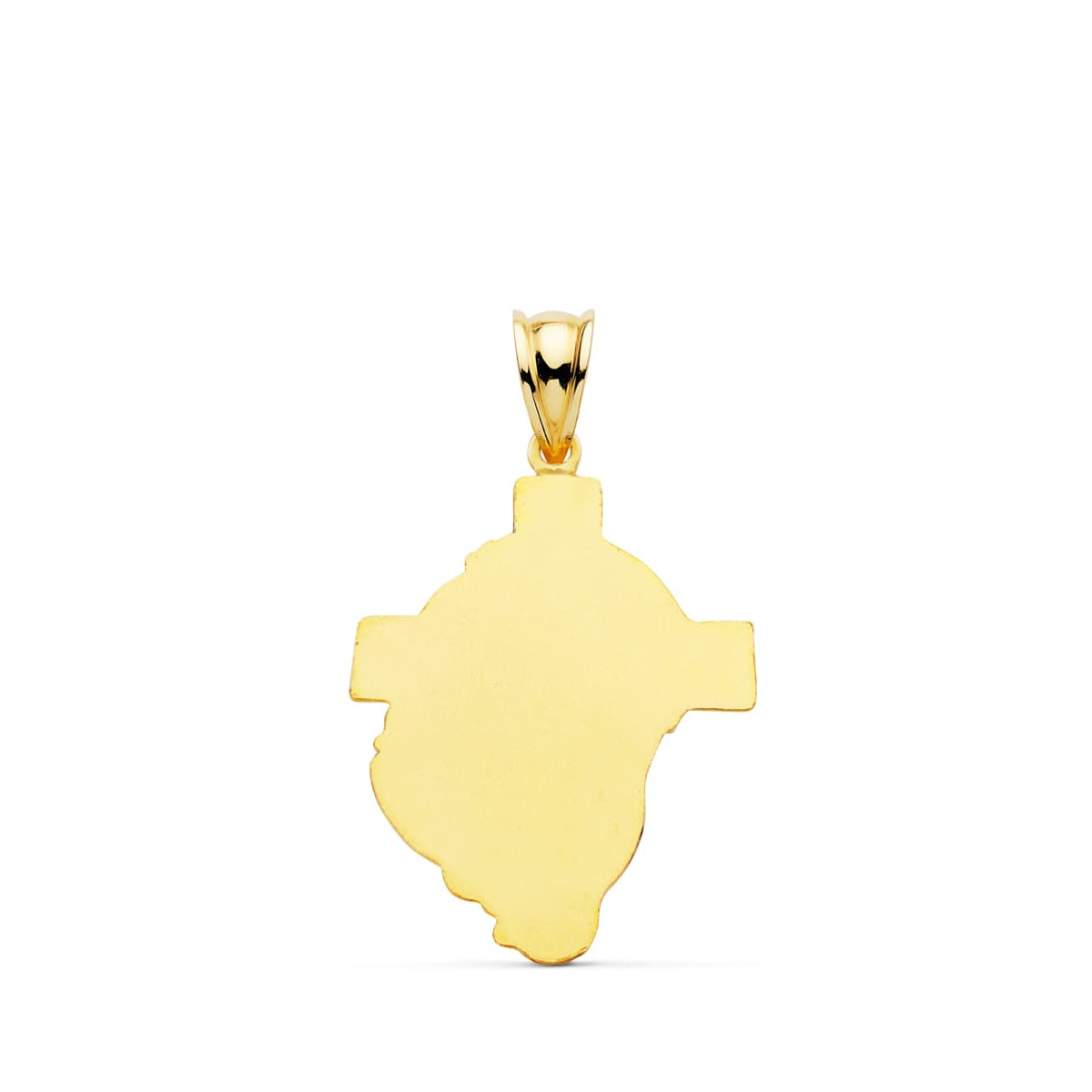 18K COLGANTE ORO AMARILLO CABEZA DE CRISTO CRUZ 31X21 MM