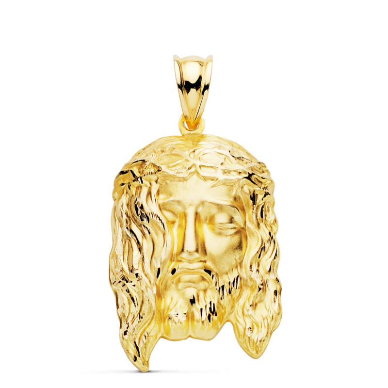 18K COLGANTE ORO AMARILLO CABEZA DE CRISTO  ESTAMPADO. 30X19 MM