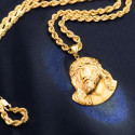 18K CRISTO SANTO ROSTRO ORO AMARILLO 42X35 MM