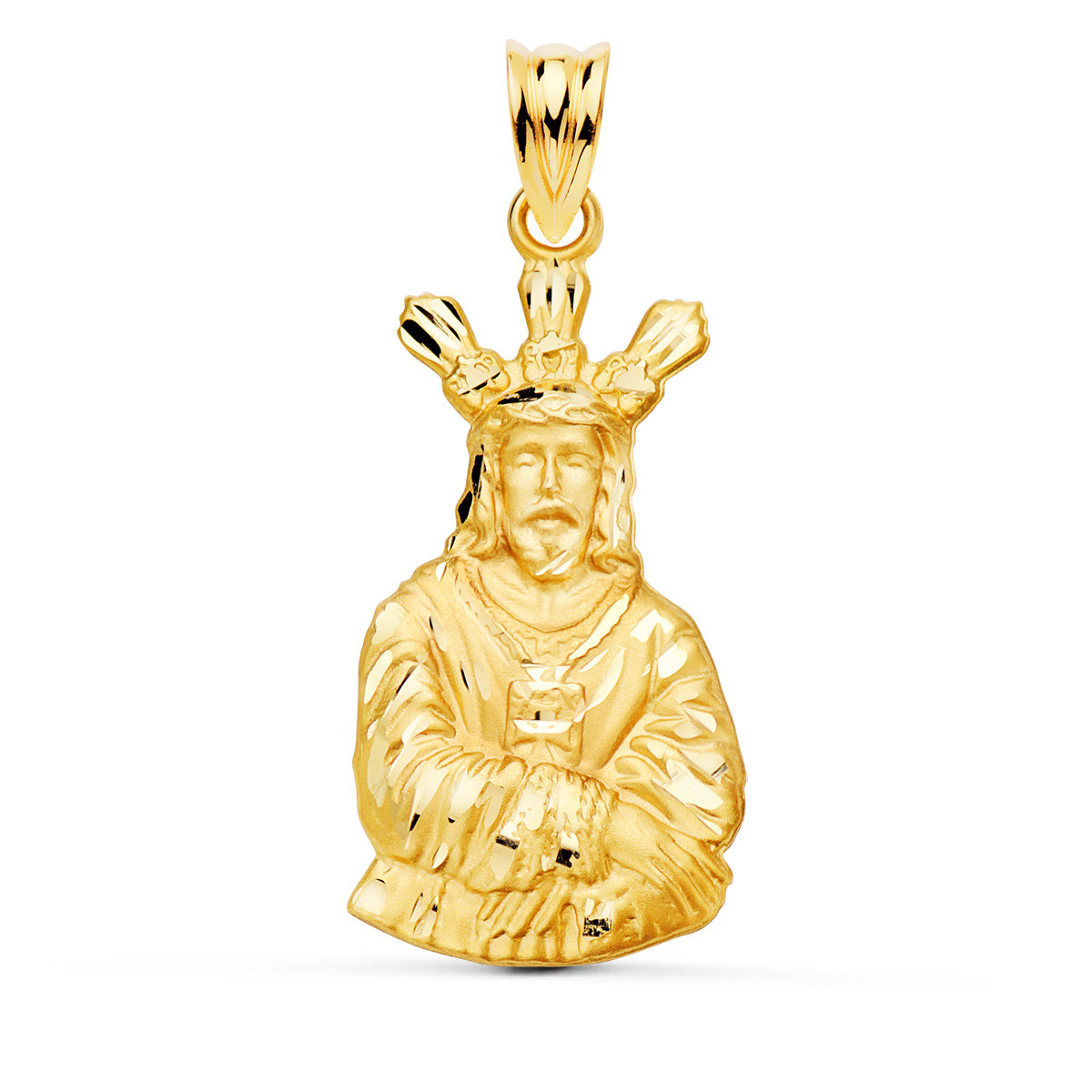 18K MEDALLA ORO AMARILLO CRISTO CAUTIVO SILUETA 28X16 MM