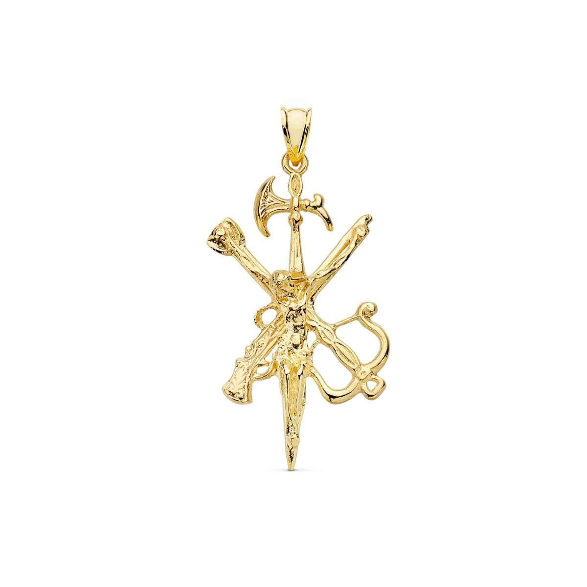 18K COLGANTE ORO AMARILLO CRISTO LEGION 44X25 MM