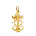18K CRUZ MARINERA ORO AMARILLO CON CRISTO TALLADA 35X20 MM