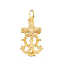 18K CRUZ MARINERA ORO AMARILLO CON CRISTO TALLADA 35X20 MM