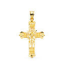 18K CRUZ ORO AMARILLO FILIGRANA BORDES TALLADOS. 37X25 MM