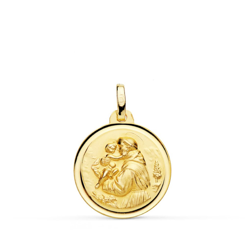 18K MEDALLA ORO AMARILLO SAN ANTONIO BISEL 18 MM