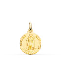 18K MEDALLA ORO AMARILLO -SANCTUS EXPEDITUS- LISA MATIZADA 16 MM