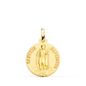 18K MEDALLA ORO AMARILLO -SANCTUS EXPEDITUS- LISA MATIZADA 18 MM