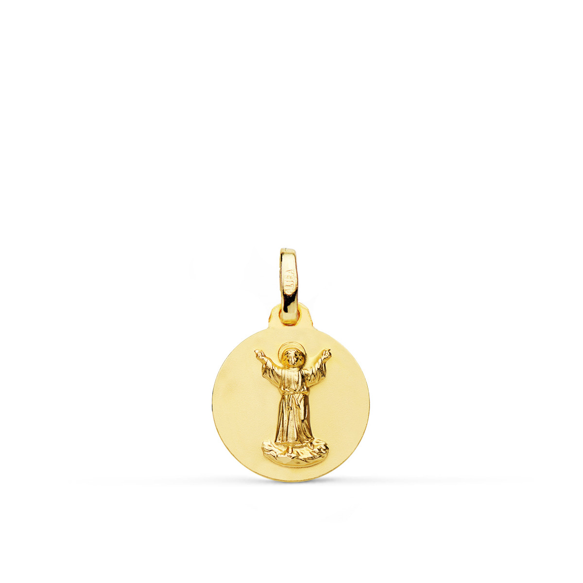 18K MEDALLA ORO AMARILLO DIVINO NIÑO LISA 14 MM