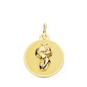 18K MEDALLA ORO AMARILLO VIRGEN NIÑA 16 MM