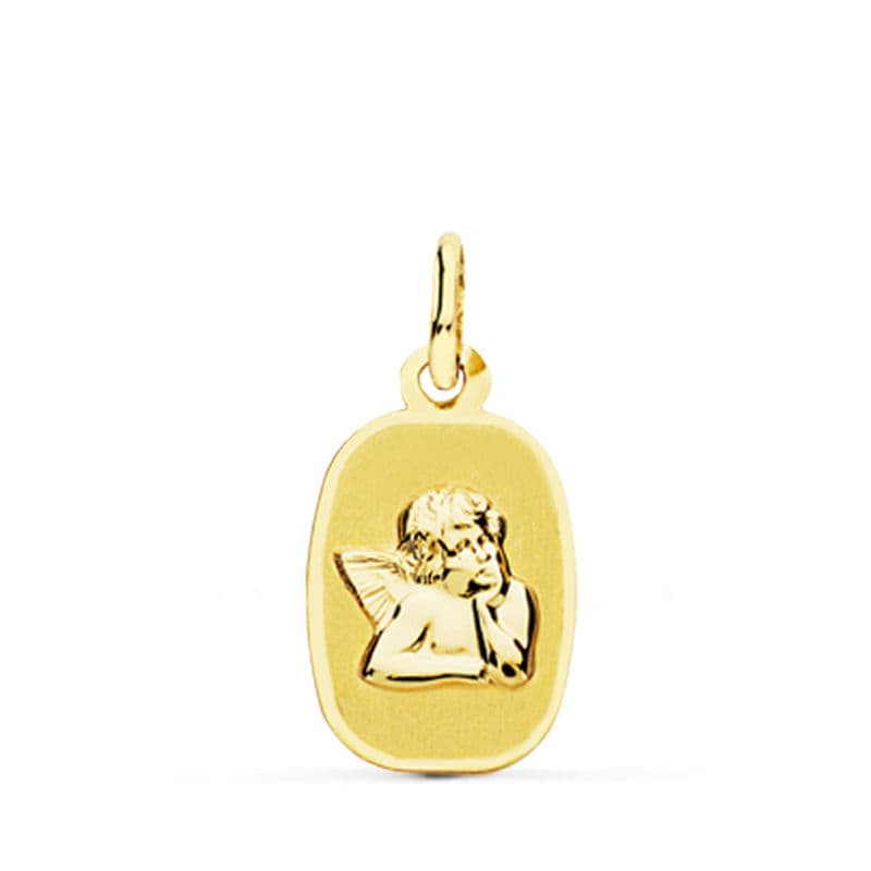 18K MEDALLA ORO AMARILLO ANGELITO BURLON. 17X10 MM