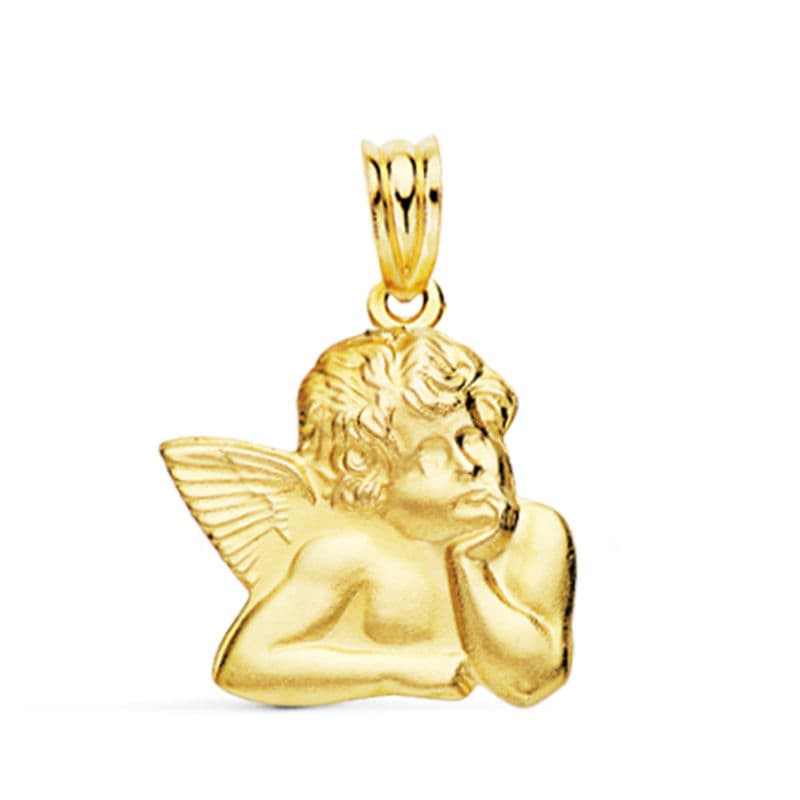 18K COLGANTE ORO AMARILLO ANGELITO BURLON SILUETA 20X20 MM