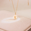 18K MEDALLA ORO AMARILLO ANGELITO "YO TE CUIDARE" BISEL. MEDIDA: 14 MM