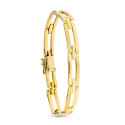18K PULSERA ORO AMARILLO ESLABON RECTANTULAR MATE Y BRILLO