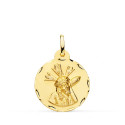9K MEDALLA ORO AMARILLO GRAN PODER TALLADA 20 MM
