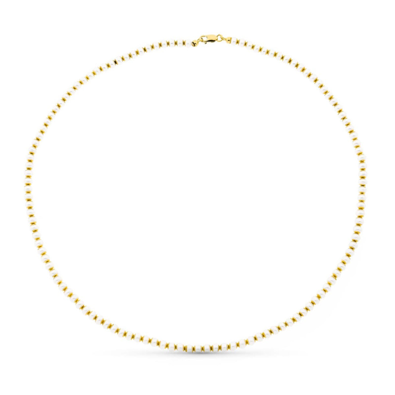 18K GARGANTILLA ORO AMARILLO PERLA 44CM
