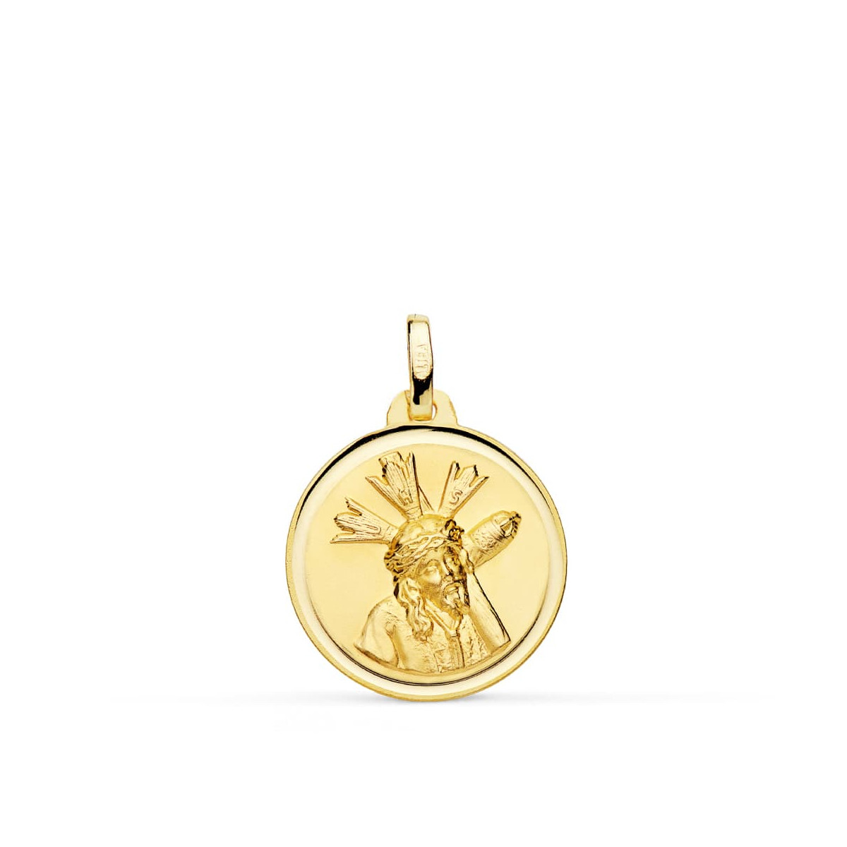 18K MEDALLA ORO AMARILLO CRISTO DEL GRAN PODER BISEL 18 MM