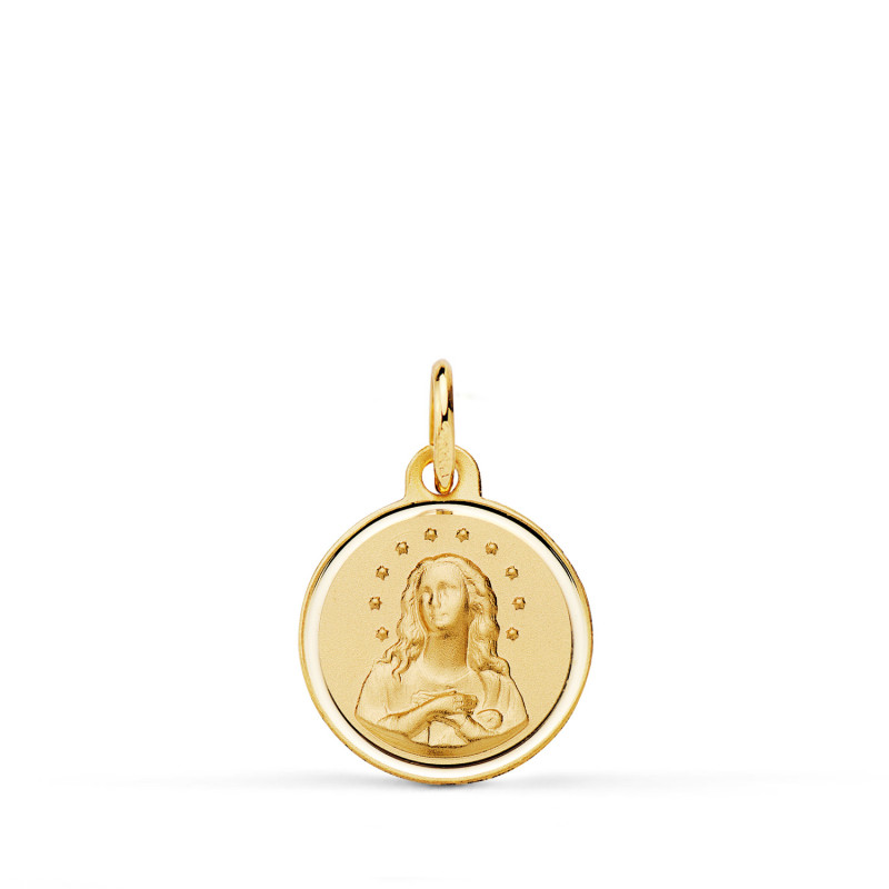 18K MEDALLA ORO AMARILLO VIRGEN INMACULADA BISEL 14 MM.