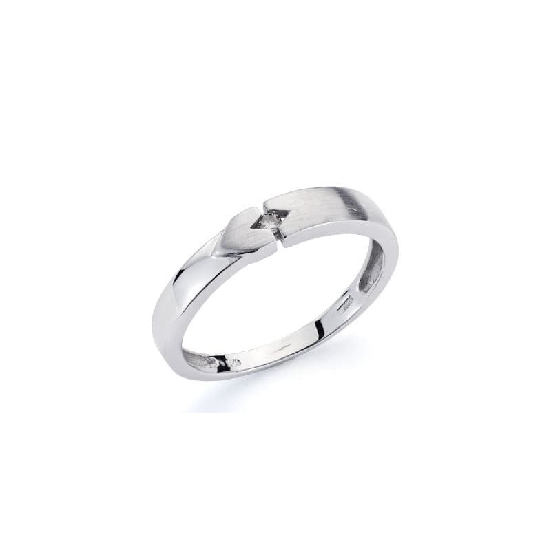 18K SORTIJA ORO BLANCO DIAMANTE 0.05  QTS.