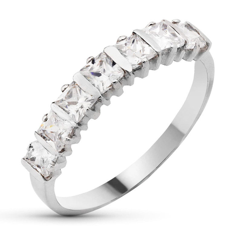 18K SORTIJA ORO BLANCO PIEDRAS