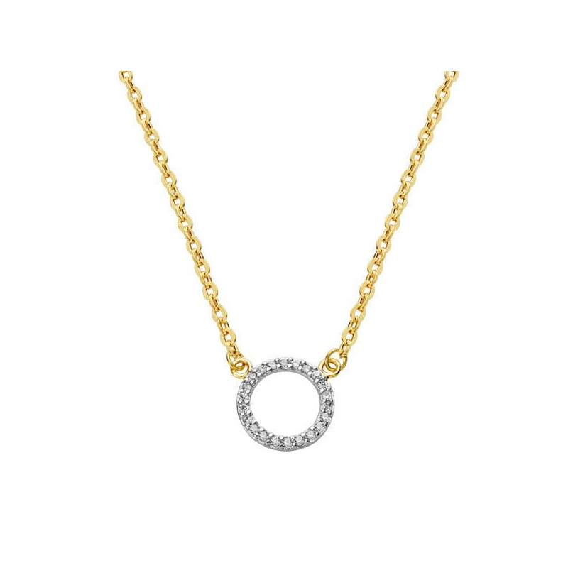 18K COLGANTE ORO BICOLOR CIRCULO CON CADENA 45CM