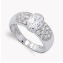 18K SORTIJA ORO BLANCO CON CIRCONITAS. ANCHO: 7 MM