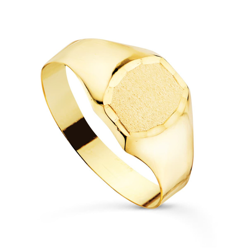 18K SELLO ORO AMARILLO CADETE HUECO. ZONA GRABADO 8.5X7.5 MM