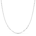 18K CADENA MACIZA ORO BLANCO DIAMANTADA 45CM 1.5 MM