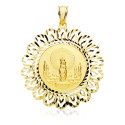 9K MEDALLA ORO AMARILLO CERCO VIRGEN PILAR 36 MM