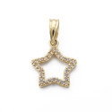 9K COLGANTE ORO AMARILLO ESTRELLA CON CIRCONITA 12X12 MM