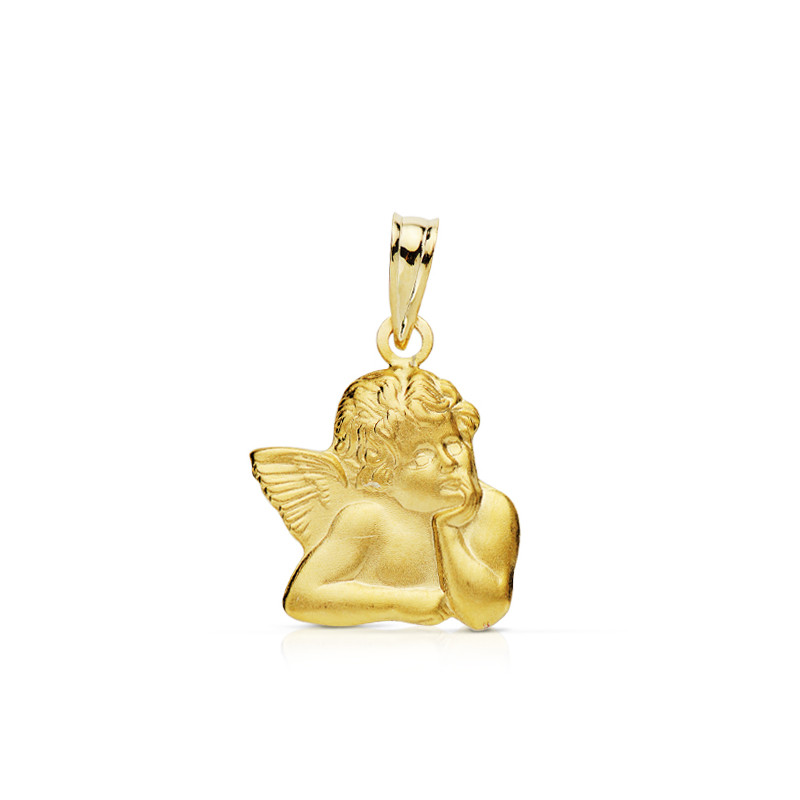 9K MEDALLA  ANGEL ORO AMARILLO SILUETA 9K 16X14 MM
