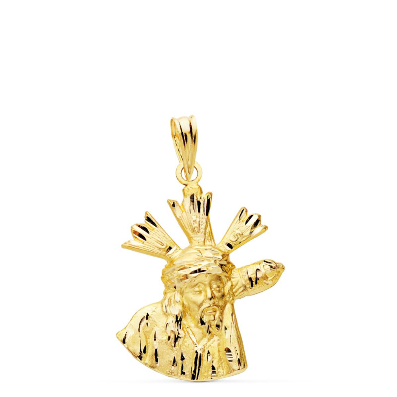 9K CRISTO DEL GRAN PODER SILUETA ORO AMARILLO 24X18 MM