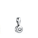 18K COLGANTE ORO BLANCO CHATON 6MM DIAMANTE LABORATORIO TALLA BRILLANTE 2,50 MM 0,070 QTS. G-VS2.
