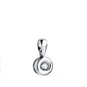 18K COLGANTE ORO BLANCO CHATON 6,5MM DIAMANTE LABORATORIO TALLA BRILLANTE 2,90 MM 0,100 QTS. G-VS2.