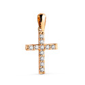 18K COLGANTE CRUZ ORO AMARILLO 11 DIAMANTES LABORATORIO 0,230 QTS. G-VS2. MEDIDA: 17 X 11,5 MM