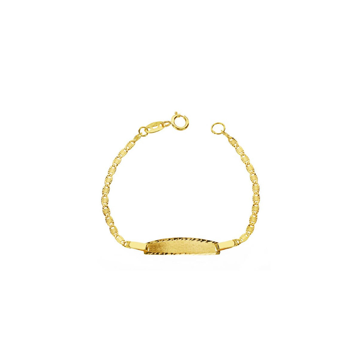 18K PULSERA ORO AMARILLO ESCLAVA TALLADA 12CM CIERRE REASA