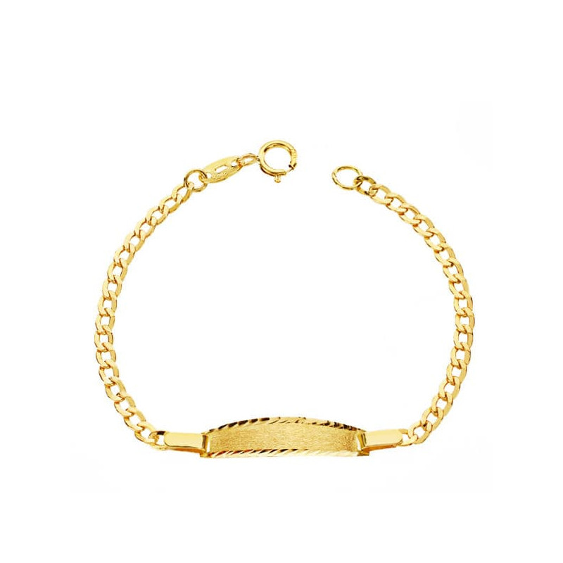 18K PULSERA ESCLAVA ORO AMARILLO BARBADA 12CM 1.20 GR