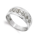 18K SORTIJA ORO BLANCO Y CIRCONITAS. ANCHO: 9 MM