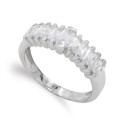 18K SORTIJA ORO BLANCO BARRAS EN ESCALERA CON CIRCONITAS. ANCHO: 6,5 MM