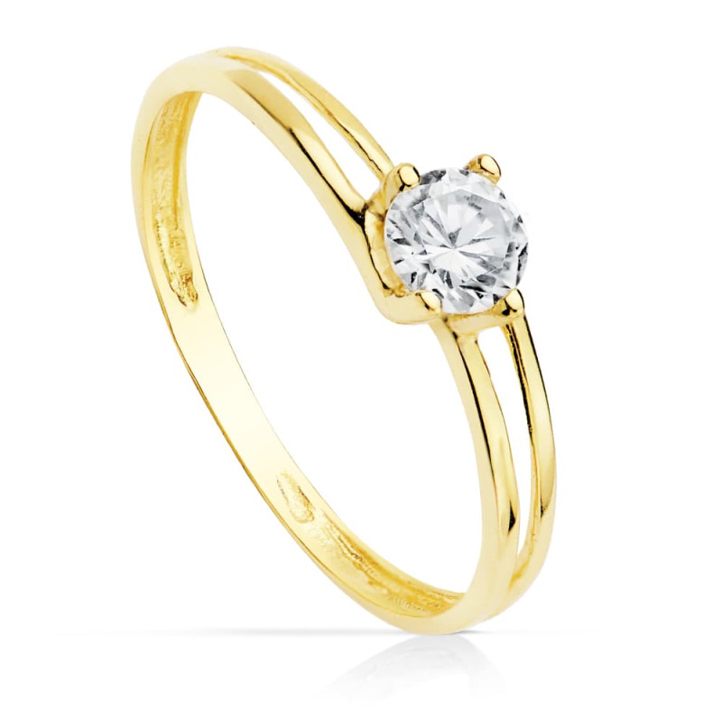18K SOLITARIO ORO AMARILLO CIRCONITA 4.5 MM