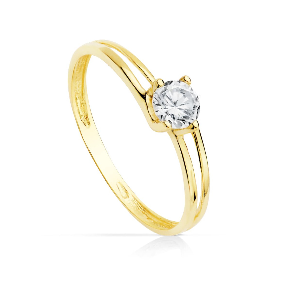 18K SOLITARIO ORO AMARILLO CIRCONITA 4.5 MM