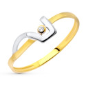 18K SORTIJA ORO BICOLOR CON MOTIVO GEOMETRICO Y CIRCONITA. ANCHO: 5,5 MM 18K SORTIJA ORO BICOLOR CON MOTIVO GEOMETRICO Y CIRCONITA. ANCHO: 5,5 MM