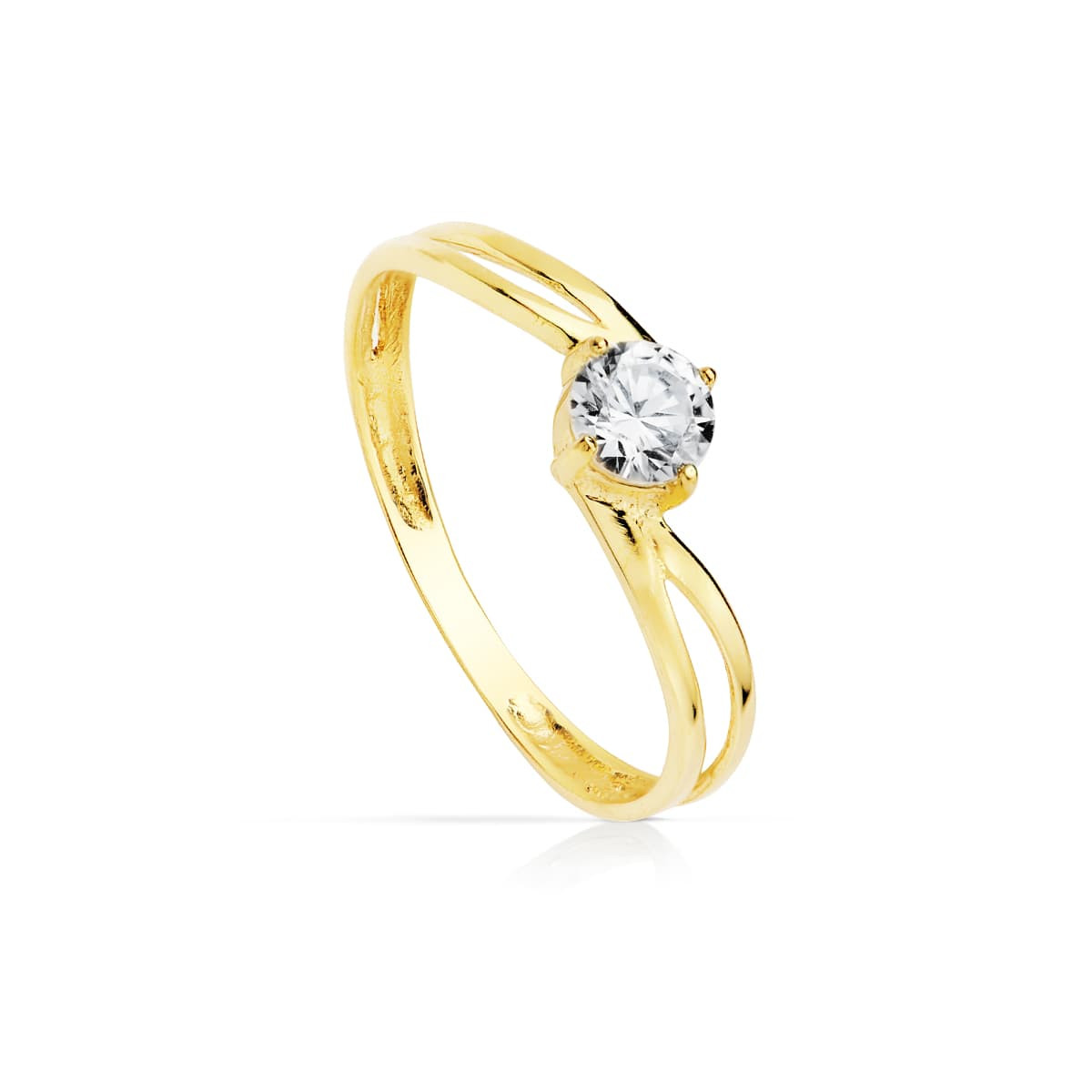 18K SOLITARIO ORO AMARILLO CIRCONITA 4.5 MM