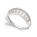 18K SORTIJA ORO BLANCO CON CIRCONITAS. ANCHO: 6,5 MM 18K SORTIJA ORO BLANCO CON CIRCONITAS. ANCHO: 6,5 MM