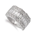 18K SORTIJA ORO BLANCO PIEDRAS Y CIRCONITAS. ANCHO 11 MM 18K SORTIJA ORO BLANCO PIEDRAS Y CIRCONITAS. ANCHO 11 MM