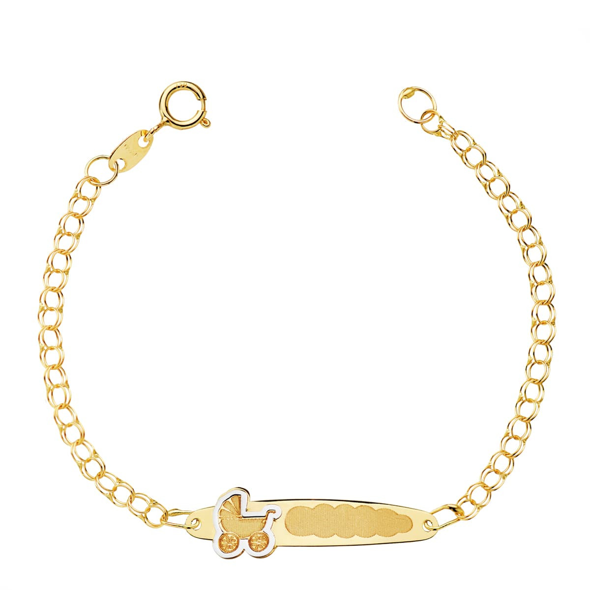 18K PULSERA ESCLAVA HÚNGARA CARRITO ORO AMARILLO 13.5CM