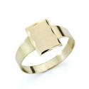 18K SELLO ORO AMARILLO BEBE RECTANGULAR BORDE TALLADO. MEDIDA: 8,5 X 6 MM