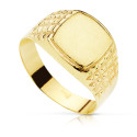 18K SELLO ORO AMARILLO HUECO RECTANGULAR ZONA GRADADO: 10X9 MM