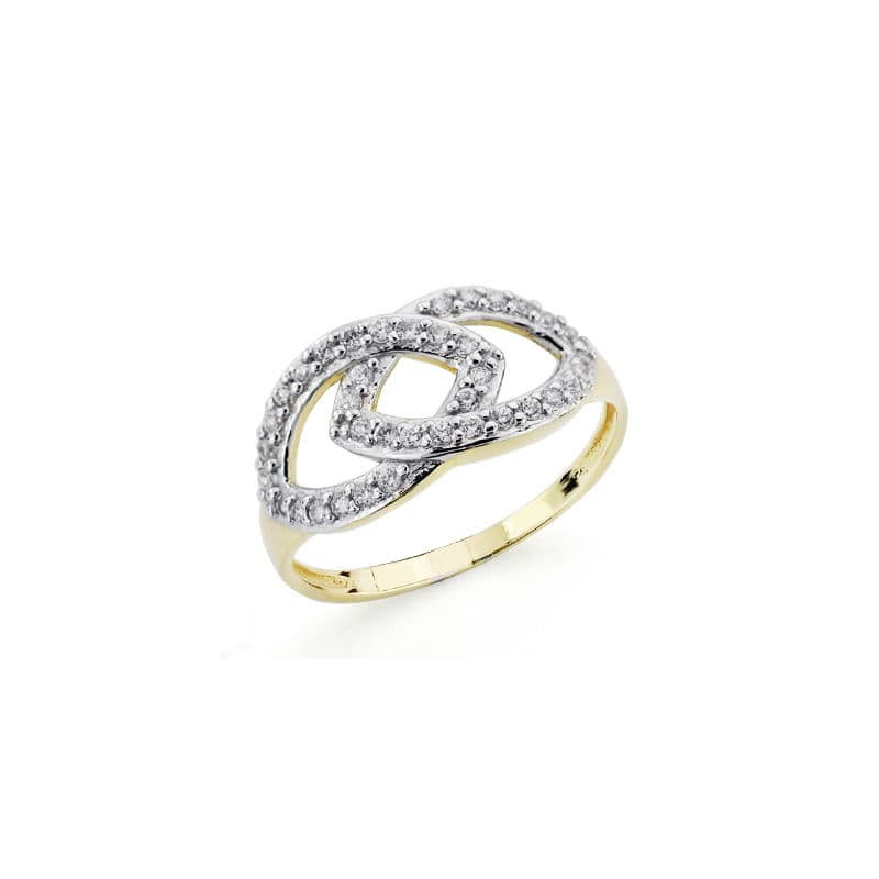 18K SORTIJA ORO BICOLOR CON CIRCONITAS. ANCHO: 9,5 MM