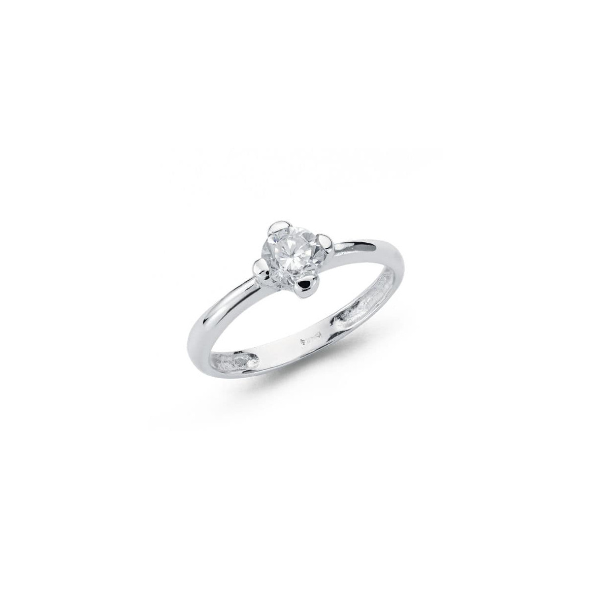 18K SOLITARIO ORO BLANCO CIRCONITA 5 MM